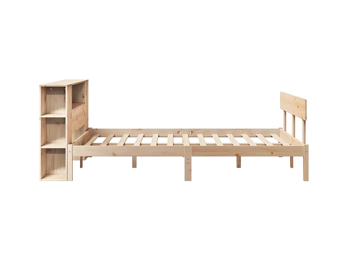 Massivholzbett mit Regal ohne Matratze 150x200 cm Kiefernholz