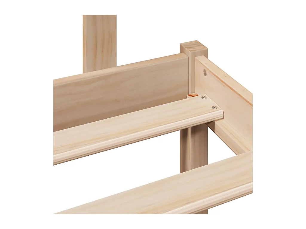 Massivholzbett mit Regal ohne Matratze 150x200 cm Kiefernholz