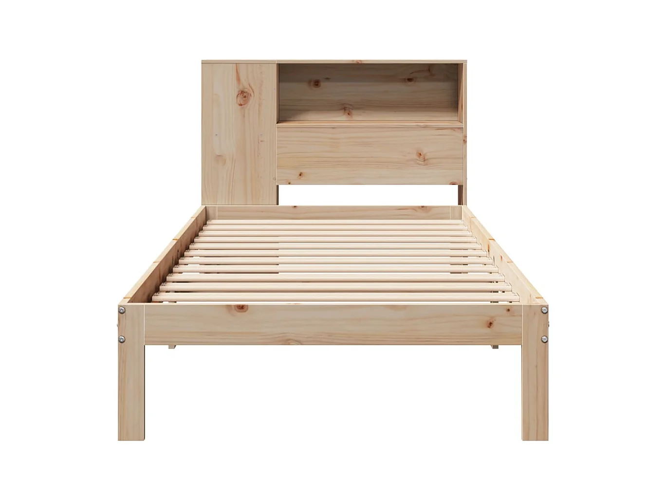 Lit bibliothèque sans matelas 90x200 cm bois de pin massif