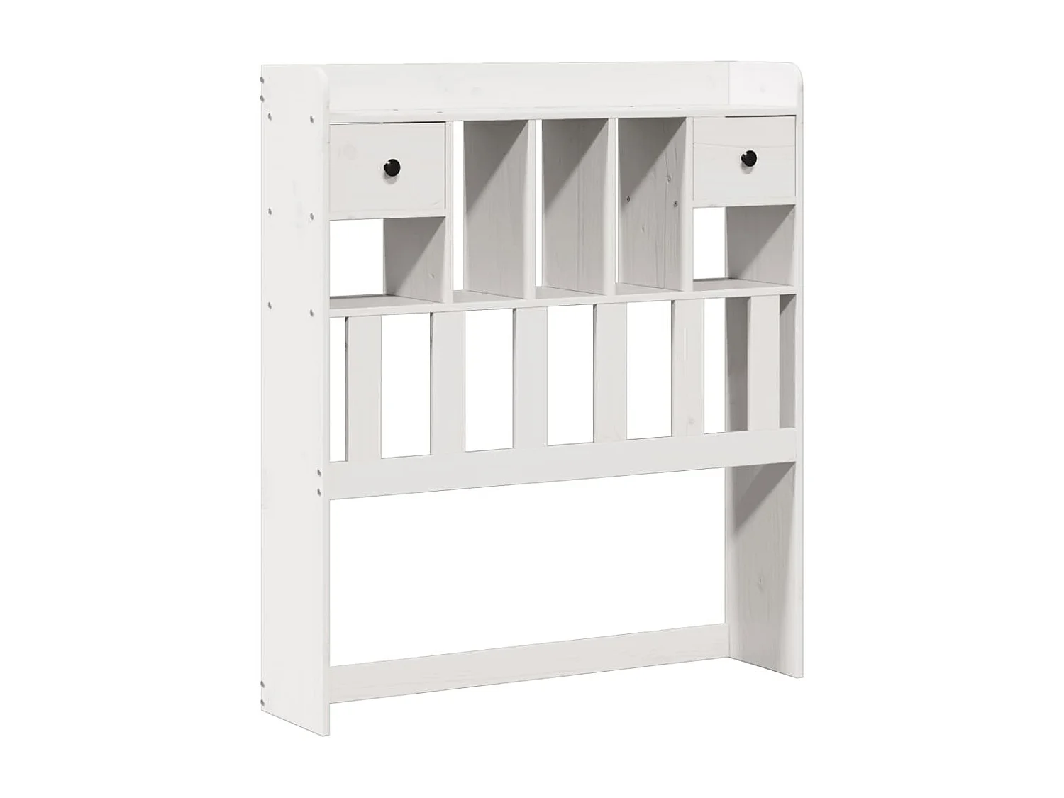 Letto Libreria senza Materasso Bianco 90x190 cm Massello Pino