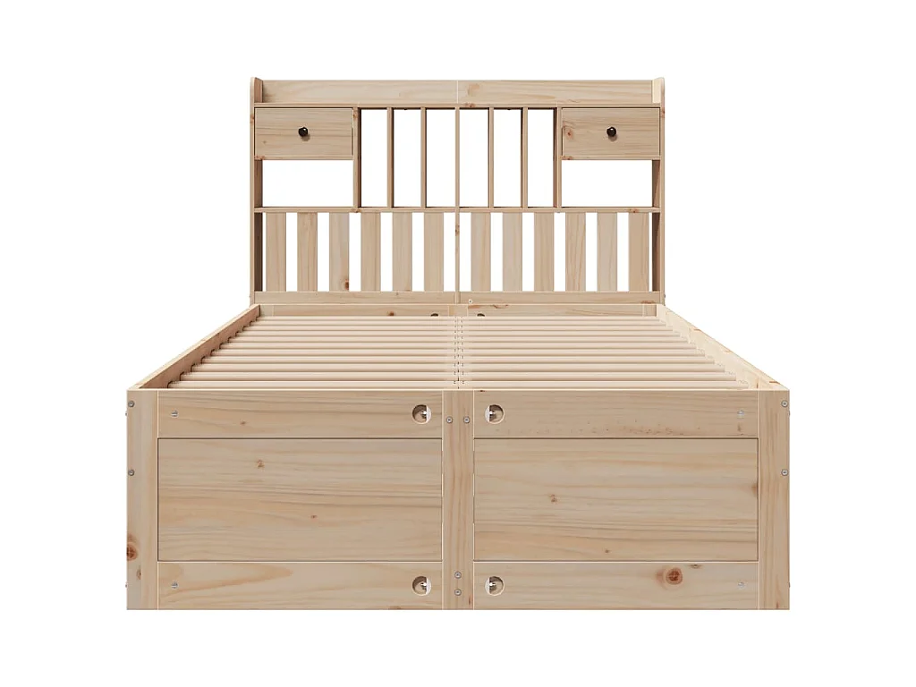 Cama com estante sem colchão 135x190 cm pinho maciço