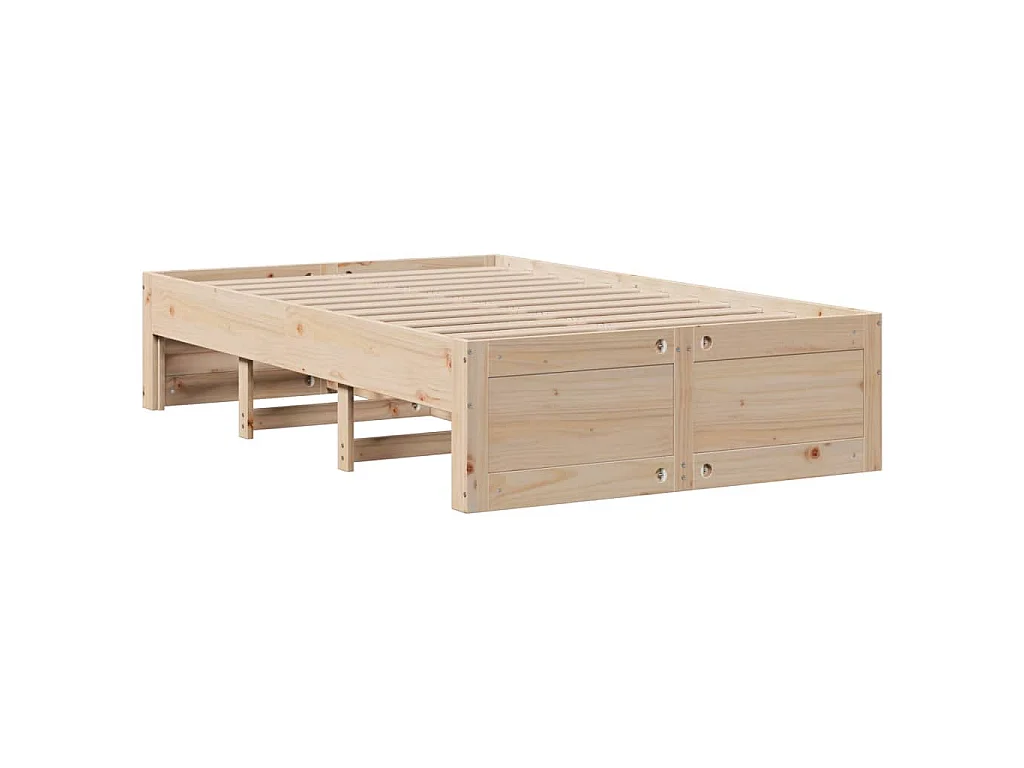 Cama com estante sem colchão 135x190 cm pinho maciço