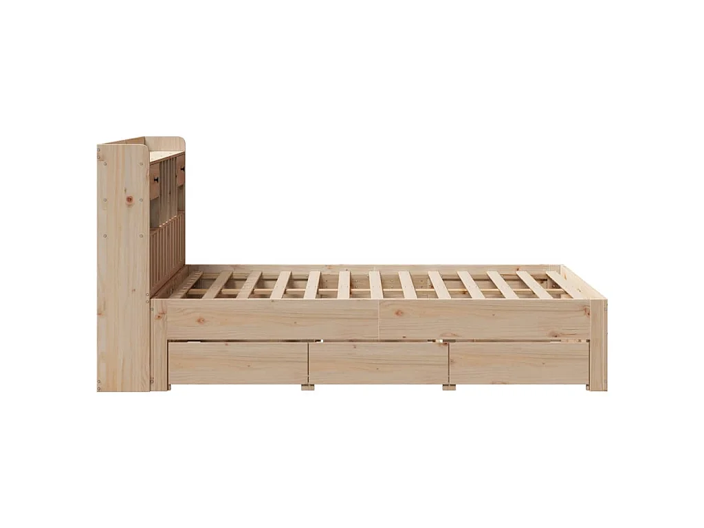 Cama com estante sem colchão 135x190 cm pinho maciço