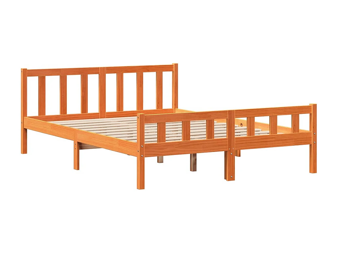 Letto Libreria senza Materasso Marrone Cera 150x200 cm Legno