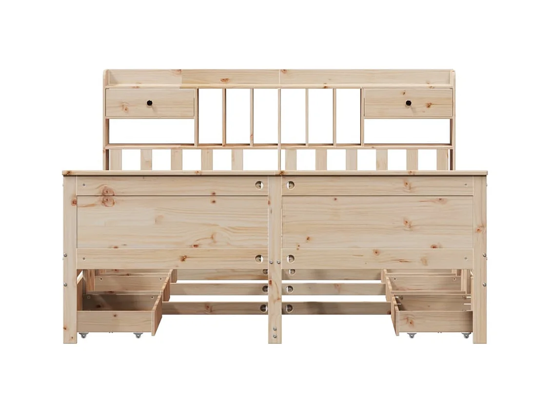 Letto Libreria senza Materasso 180x200 cm in Legno di Pino