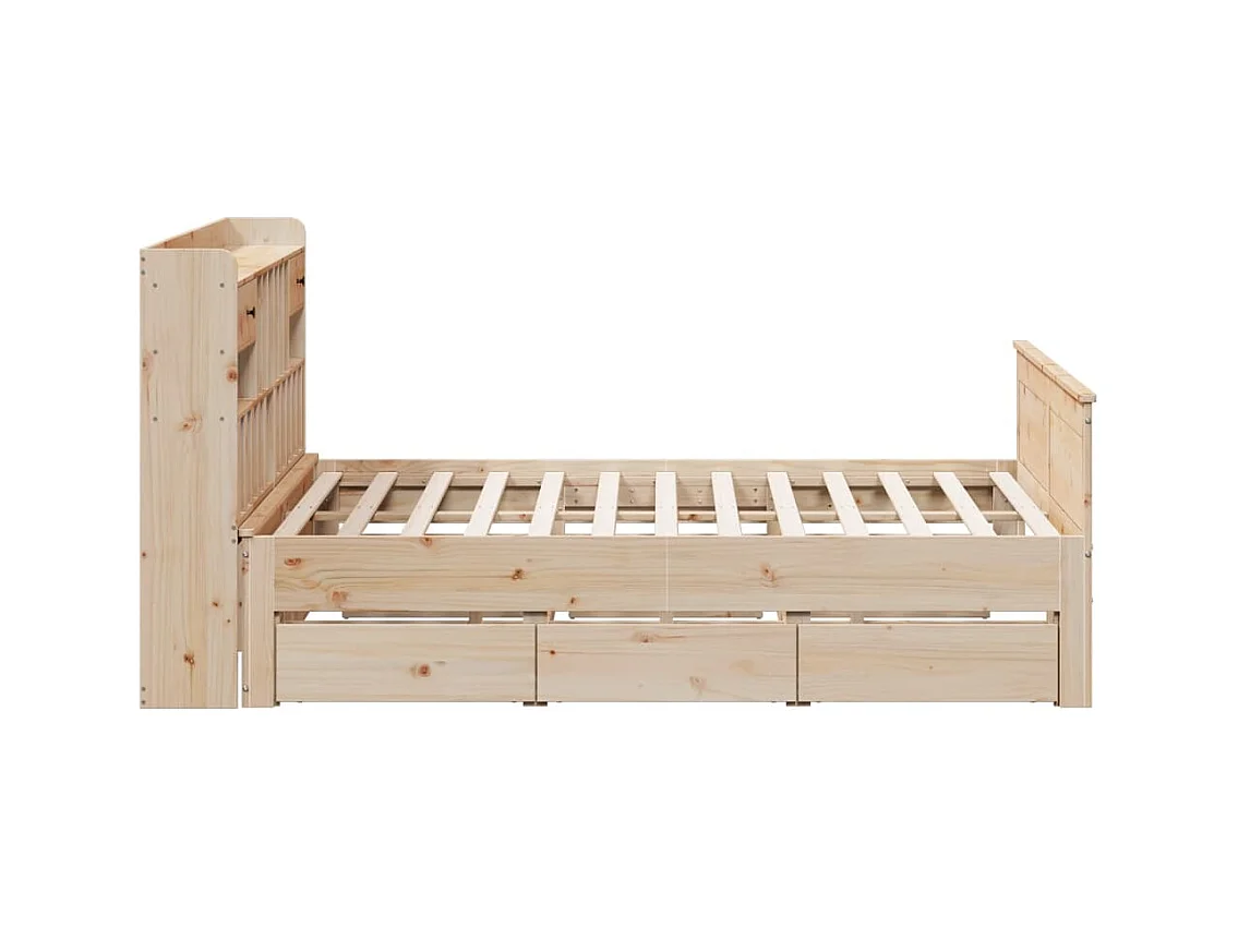 Letto Libreria senza Materasso 180x200 cm in Legno di Pino