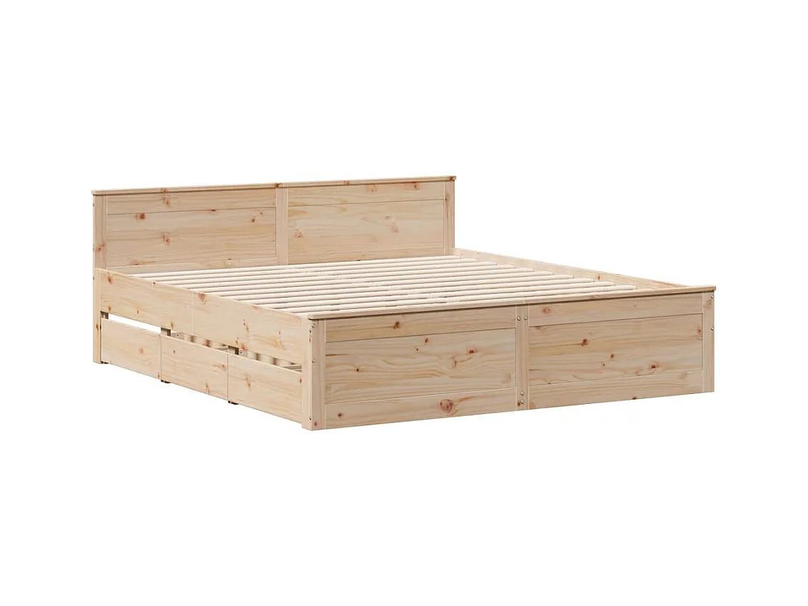 Letto Libreria senza Materasso 180x200 cm in Legno di Pino