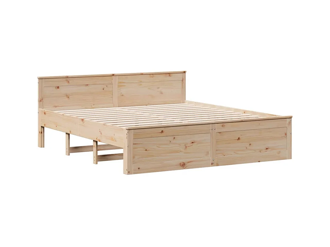 Letto Libreria senza Materasso 180x200 cm in Legno di Pino