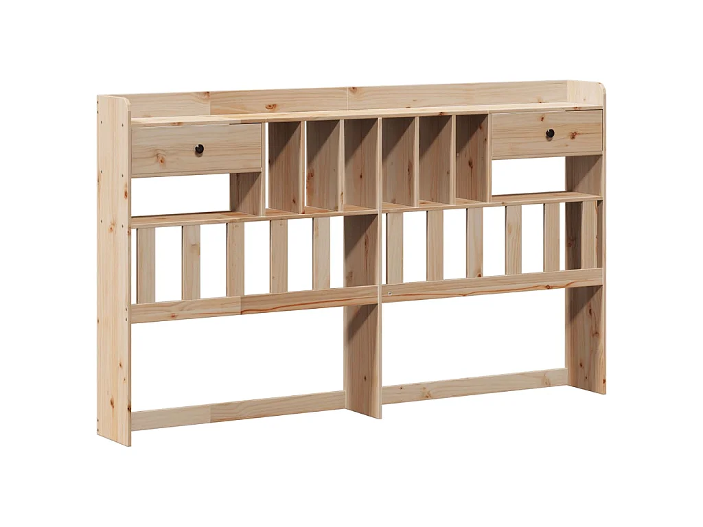 Lit bibliothèque sans matelas 180x200 cm bois massif de pin