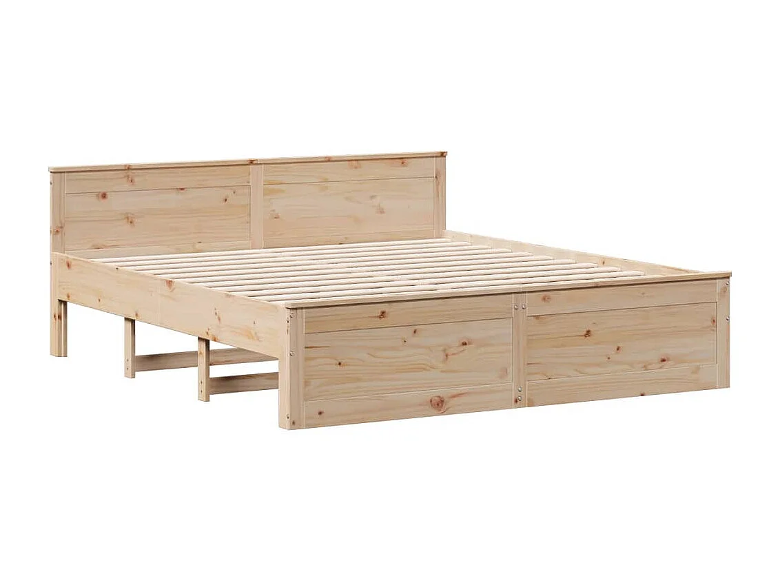 Lit bibliothèque sans matelas 180x200 cm bois massif de pin