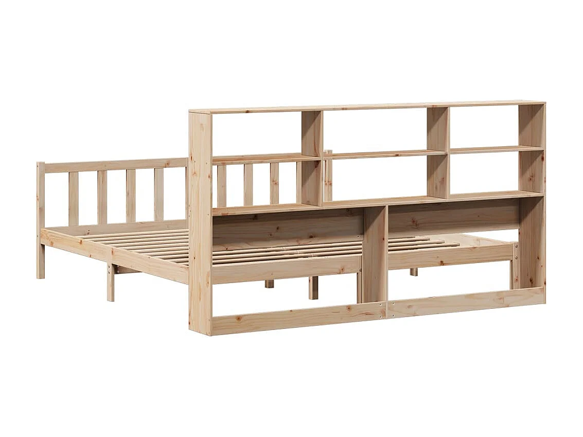 Massivholzbett mit Regal ohne Matratze 180x200 cm Kiefernholz
