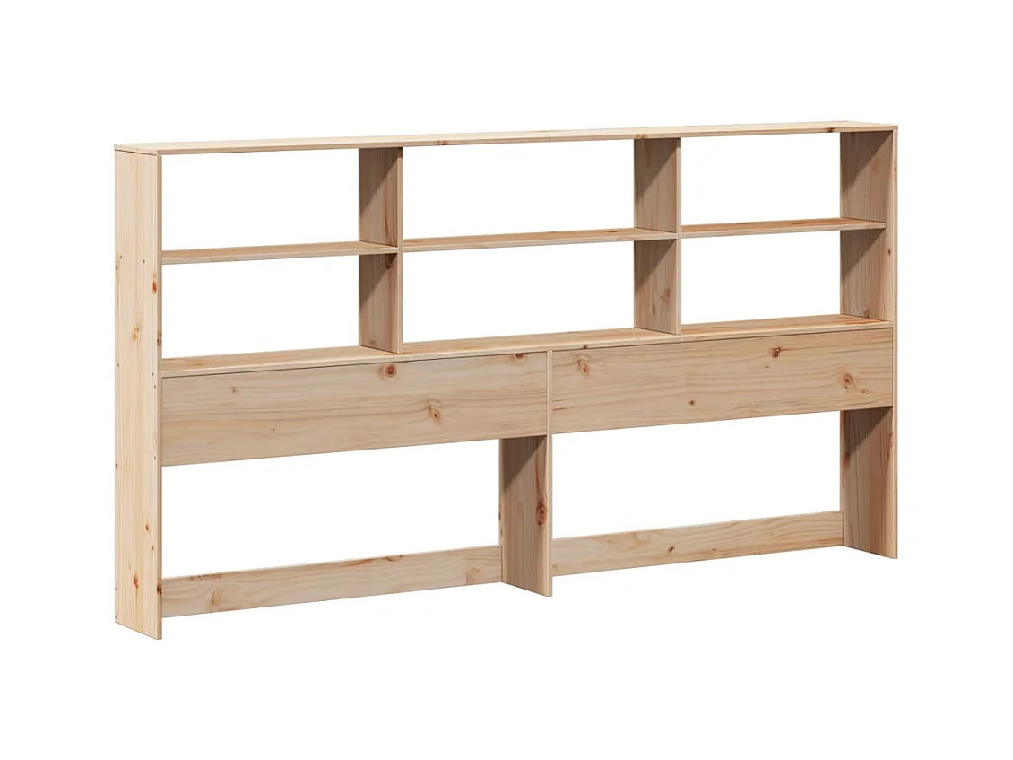 Bed met boekenkast zonder matras massief hout 180x200 cm