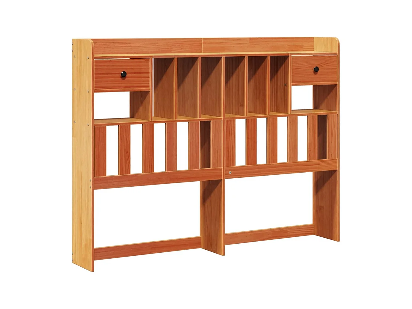 Lit bibliothèque sans matelas cire marron 140x200 cm pin massif