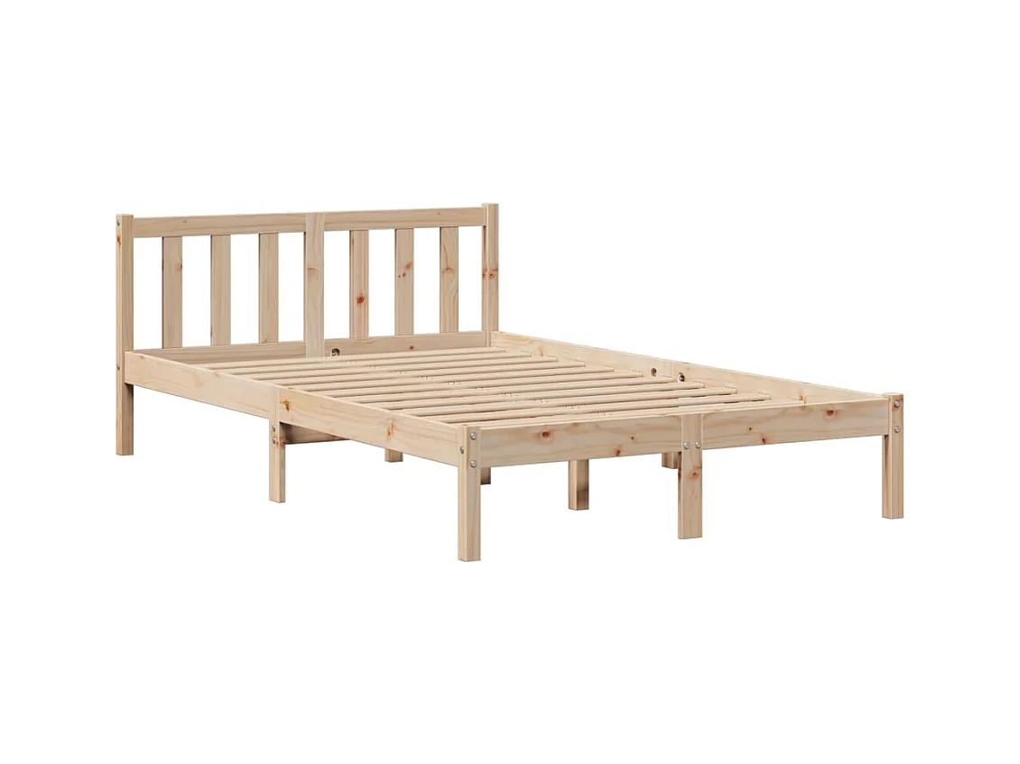 Lit bibliothèque sans matelas 135x190 cm bois de pin massif