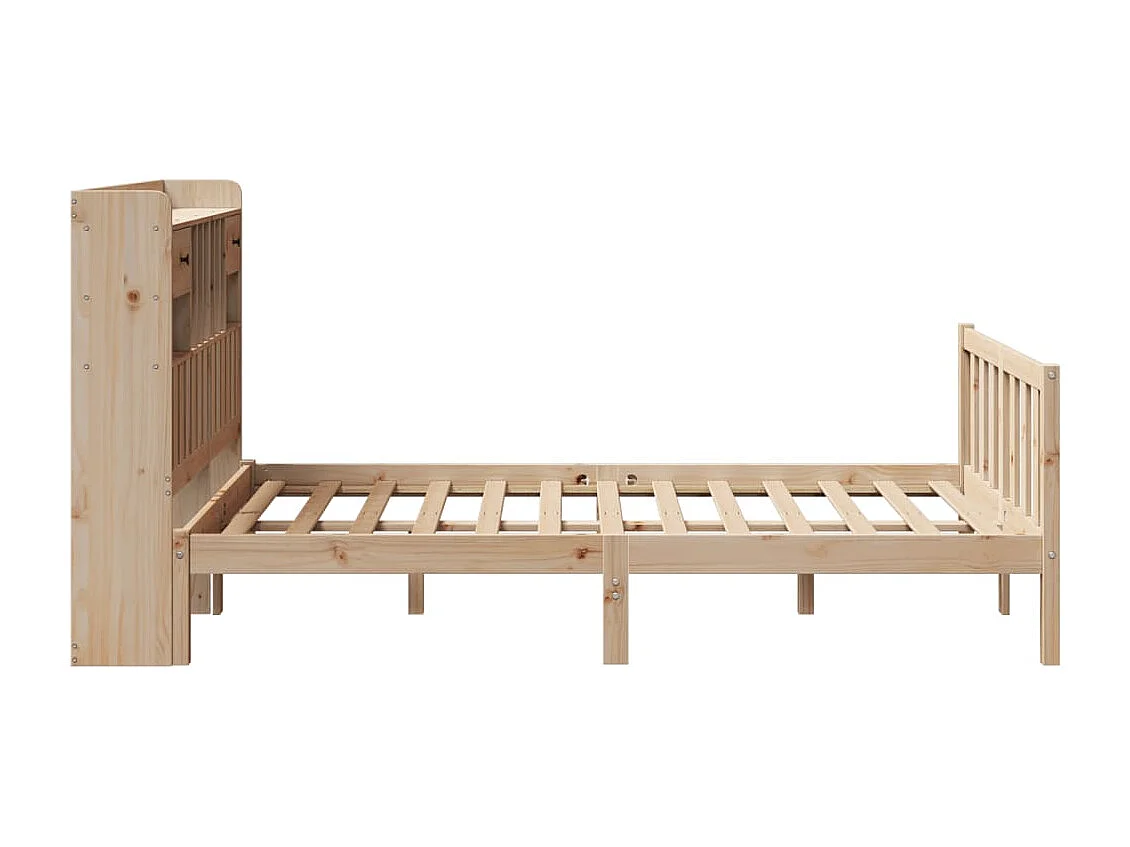 Massivholzbett mit Regal ohne Matratze 135x190 cm Kiefernholz