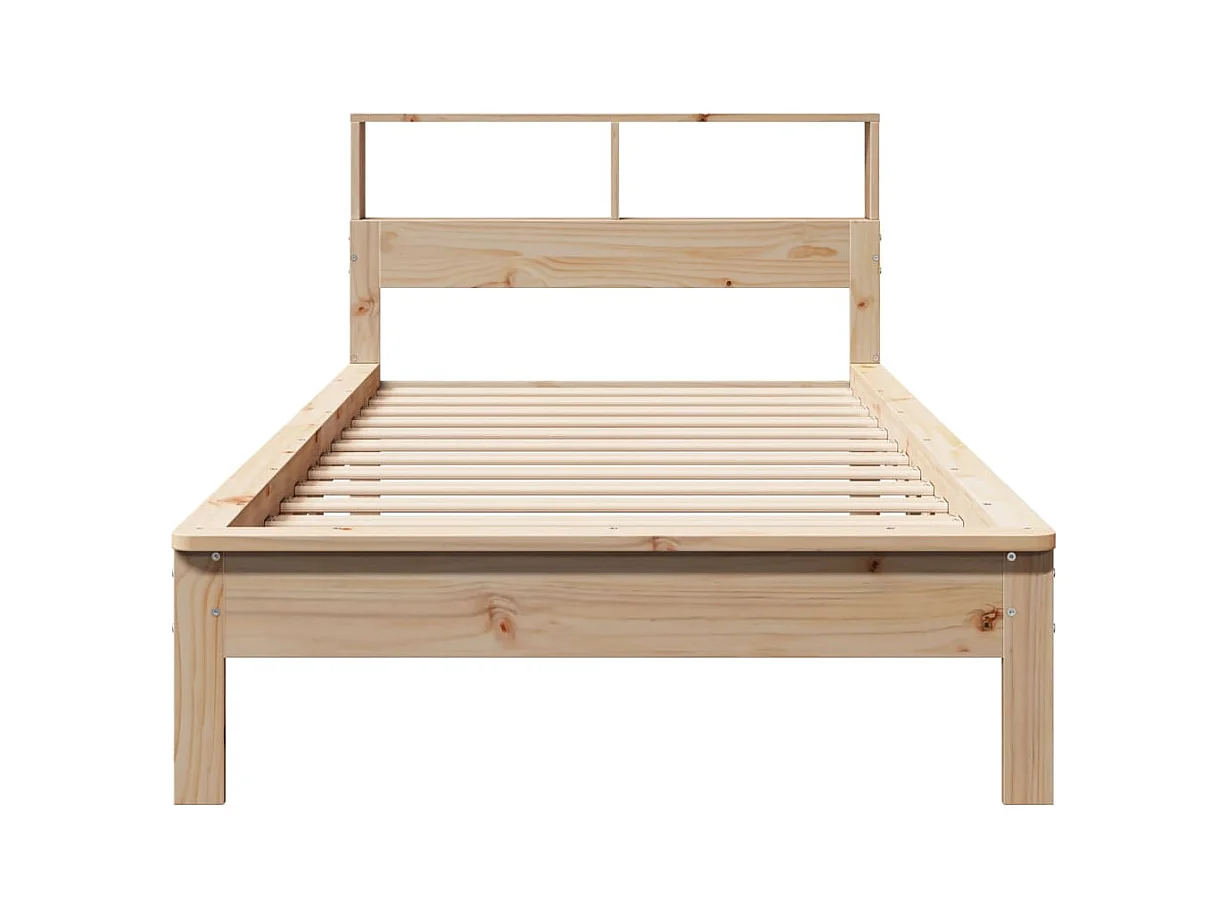Lit bibliothèque sans matelas 90x200 cm bois de pin massif