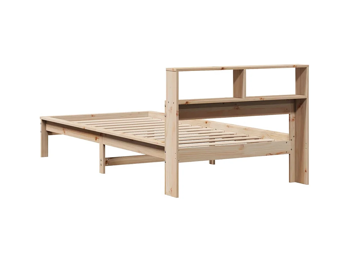 Lit bibliothèque sans matelas 90x200 cm bois de pin massif
