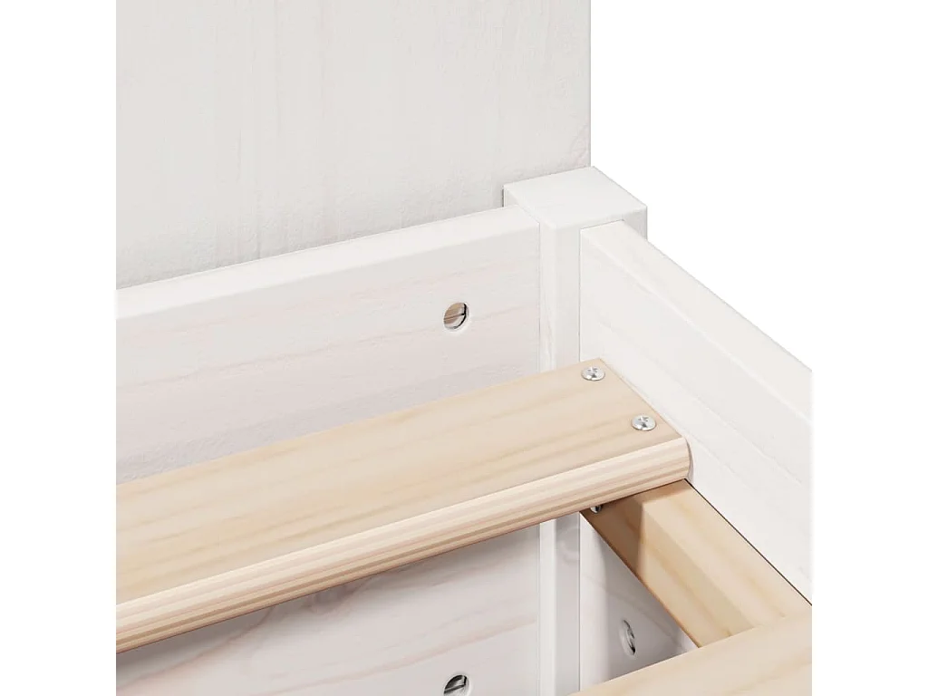 Lit bibliothèque sans matelas blanc 135x190 cm bois pin massif