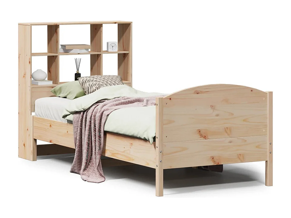 Massivholzbett mit Regal ohne Matratze 100x200 cm Kiefer
