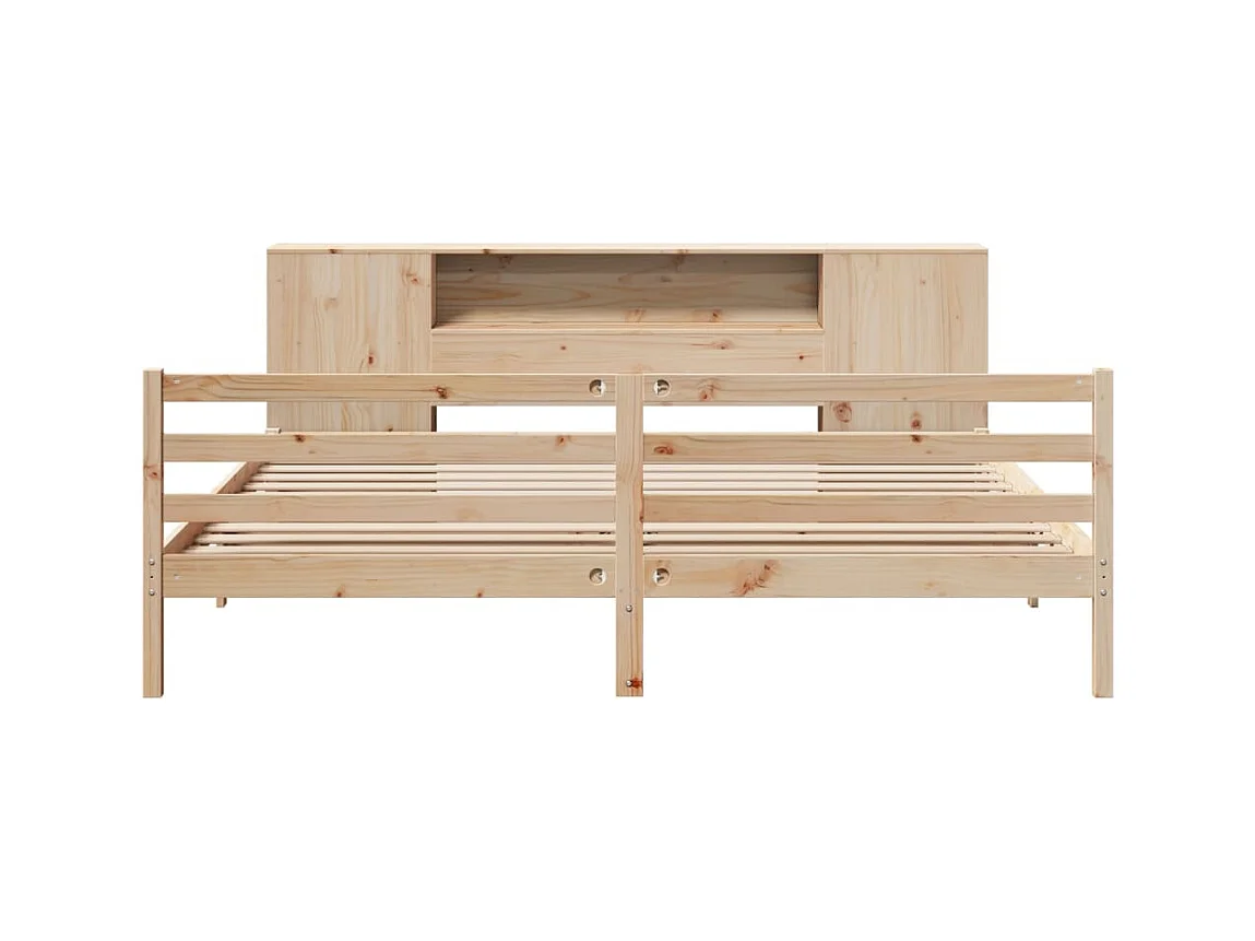 Letto Libreria senza Materasso 200x200 cm in Legno di Pino