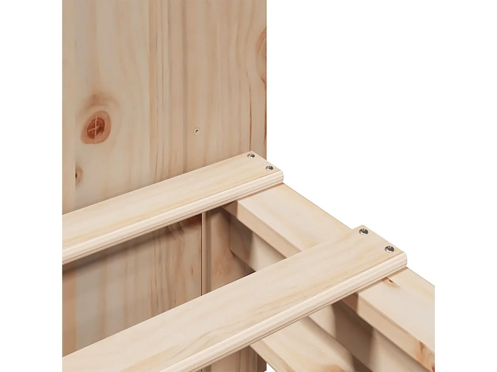 Lit bibliothèque sans matelas 120x190 cm bois massif