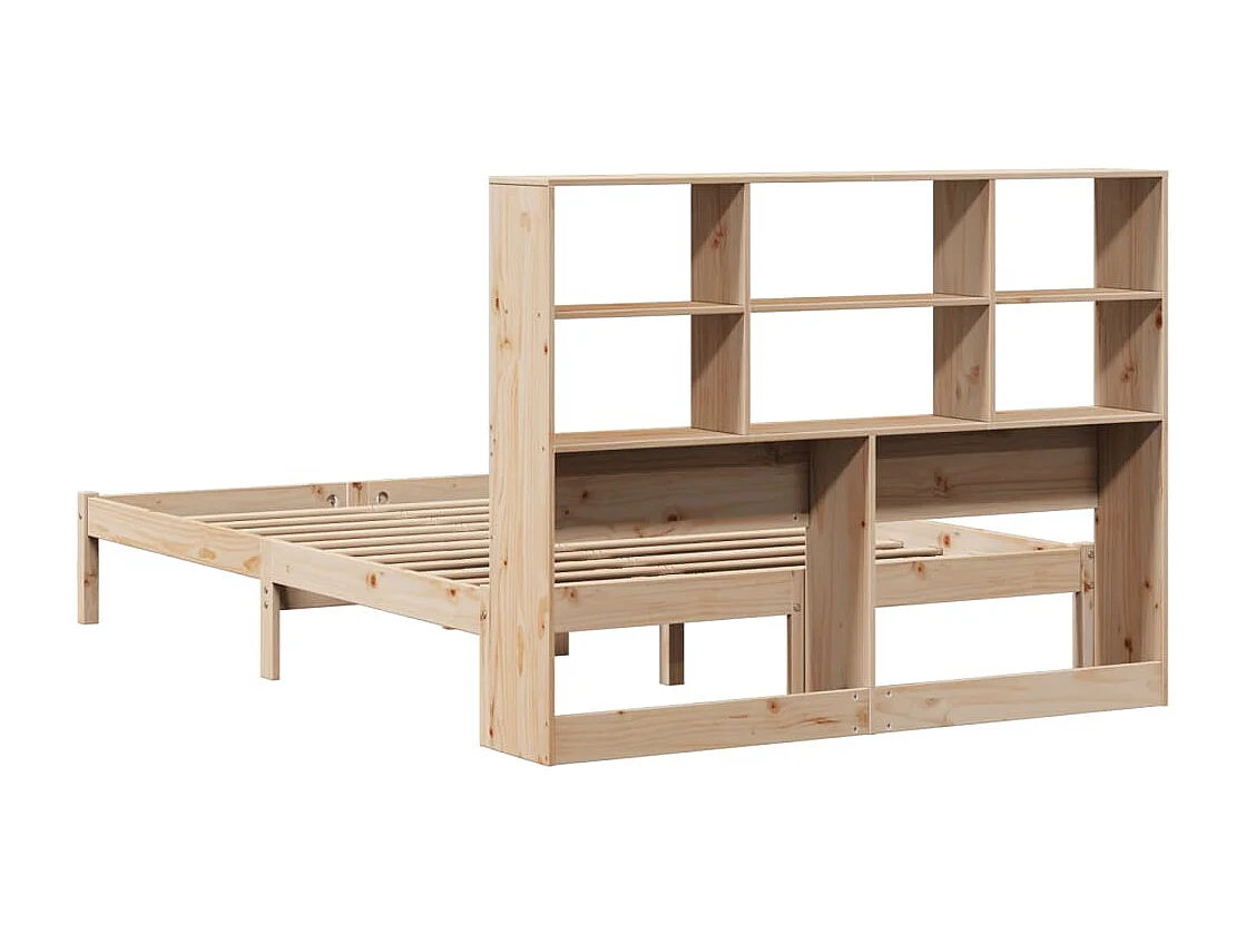 Massivholzbett mit Regal ohne Matratze 140x190 cm Kiefernholz