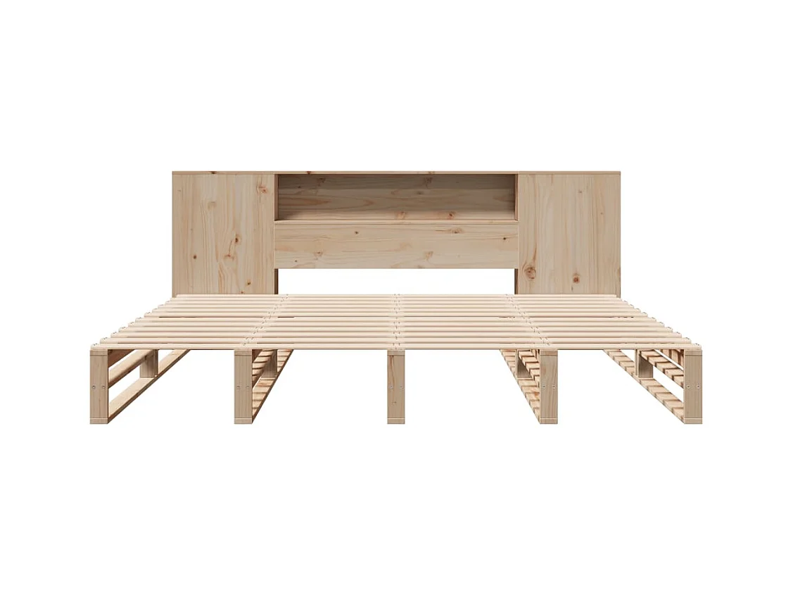 Lit bibliothèque sans matelas 180x200 cm bois massif