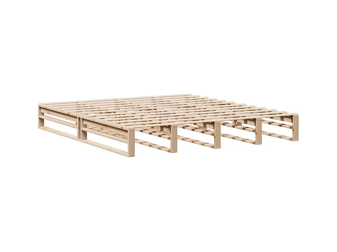 Lit bibliothèque sans matelas 180x200 cm bois massif