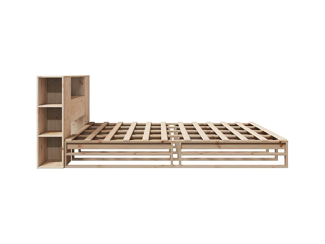 Lit bibliothèque sans matelas 180x200 cm bois massif