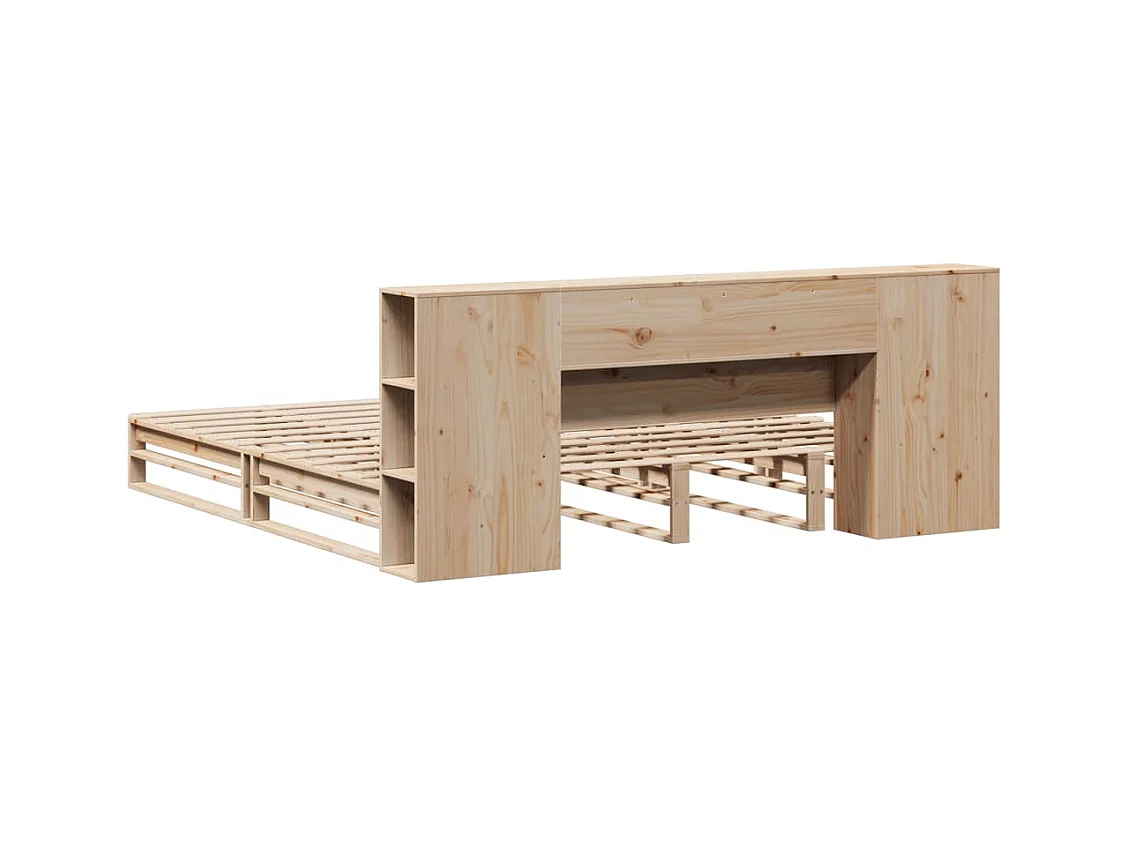 Lit bibliothèque sans matelas 180x200 cm bois massif