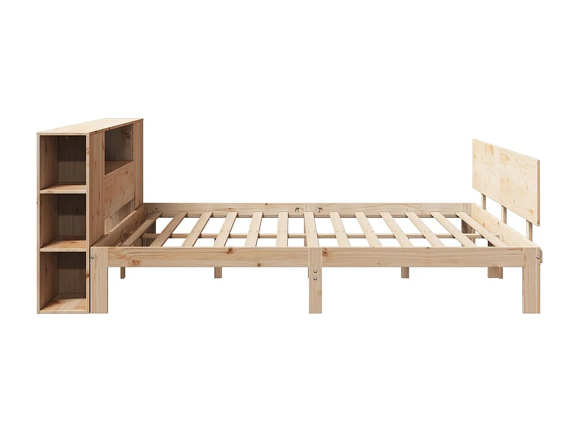 Bed met boekenkast zonder matras massief grenenhout 180x200 cm