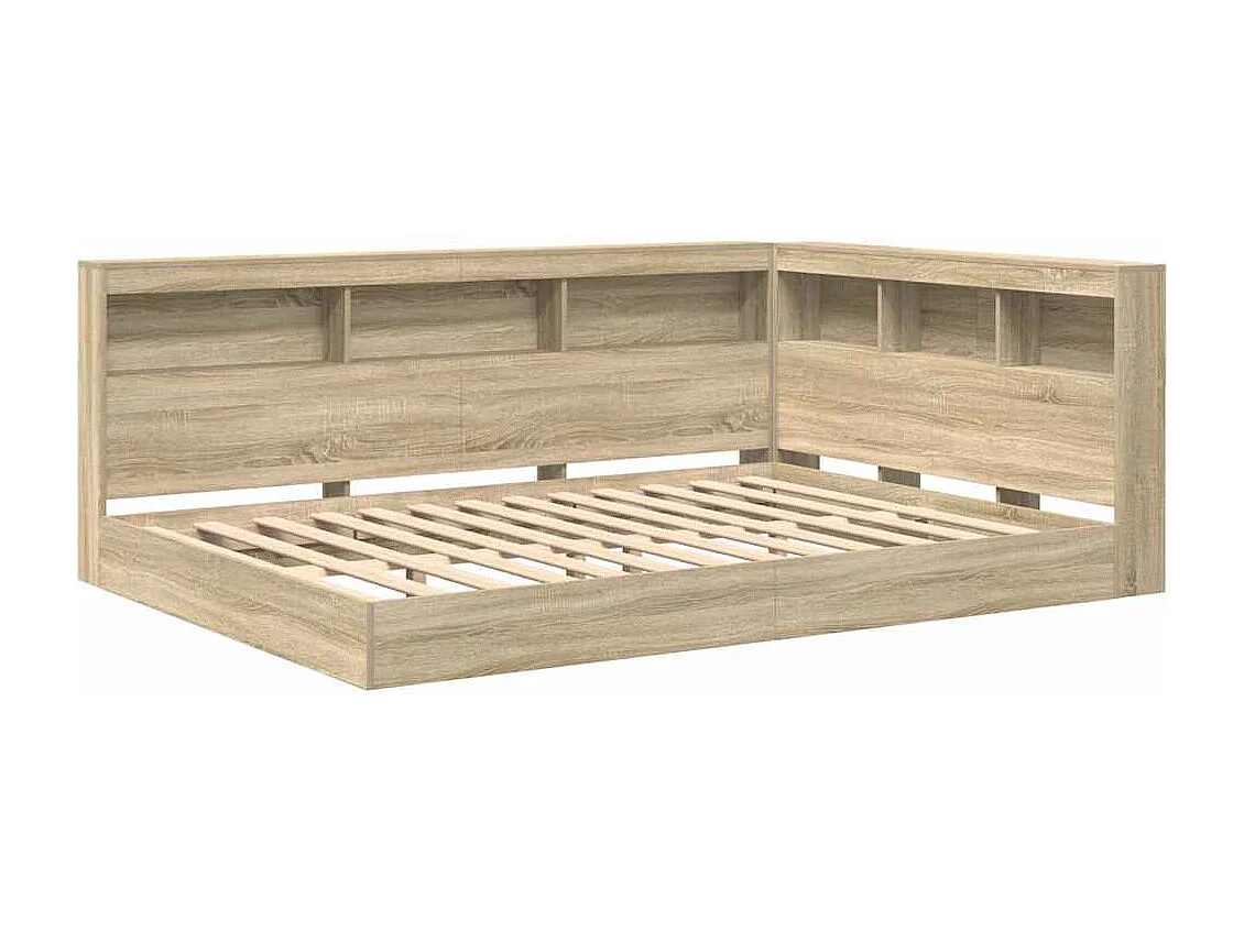 Lit Bibliothèque Chêne sonoma 160 x 200 cm Bois d'ingénierie
