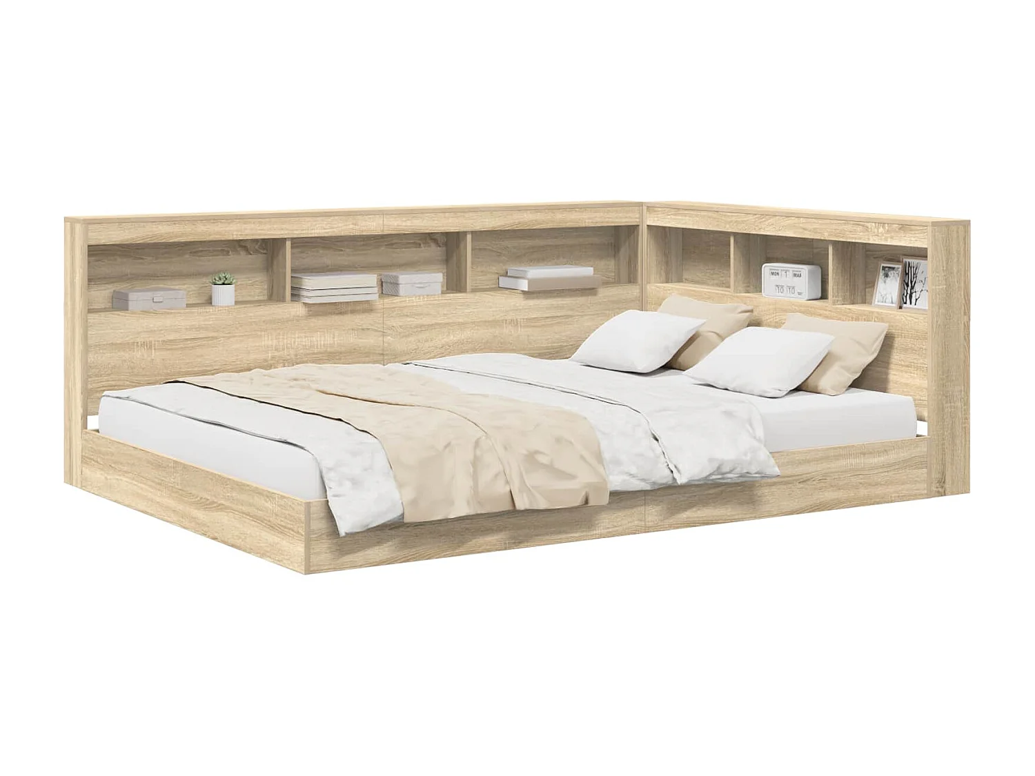 Lit Bibliothèque Chêne sonoma 160 x 200 cm Bois d'ingénierie