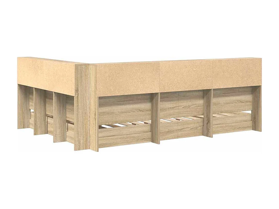 Lit Bibliothèque Chêne sonoma 160 x 200 cm Bois d'ingénierie