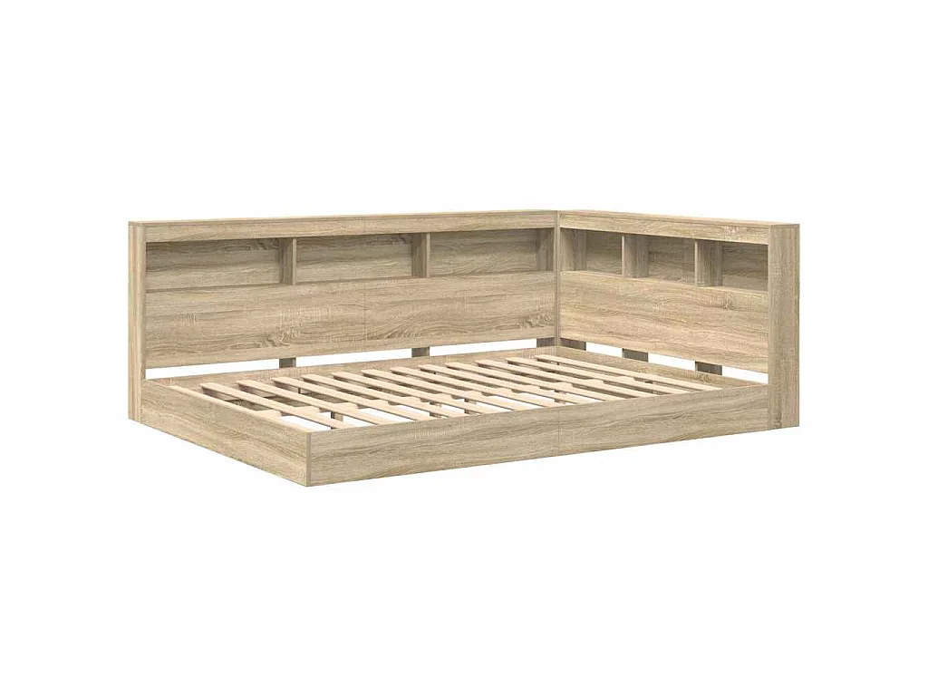 Letto Libreria rovere sonoma 160 x 200 cm Legno ingegnerizzato