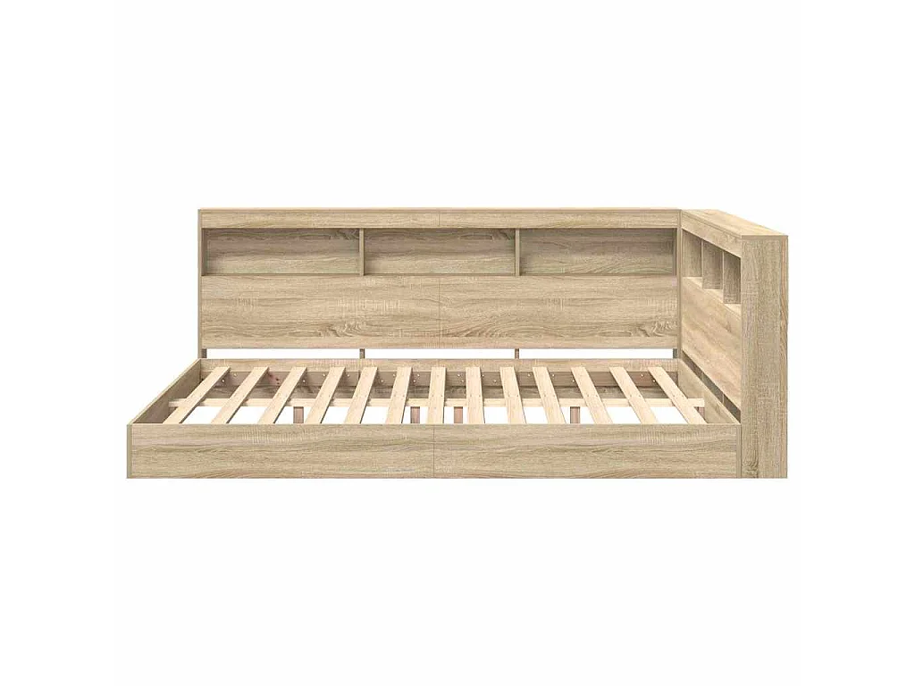 Letto Libreria rovere sonoma 160 x 200 cm Legno ingegnerizzato