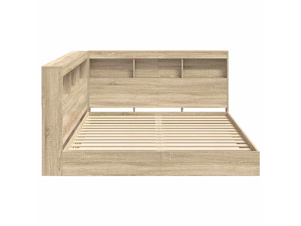 Letto Libreria rovere sonoma 160 x 200 cm Legno ingegnerizzato