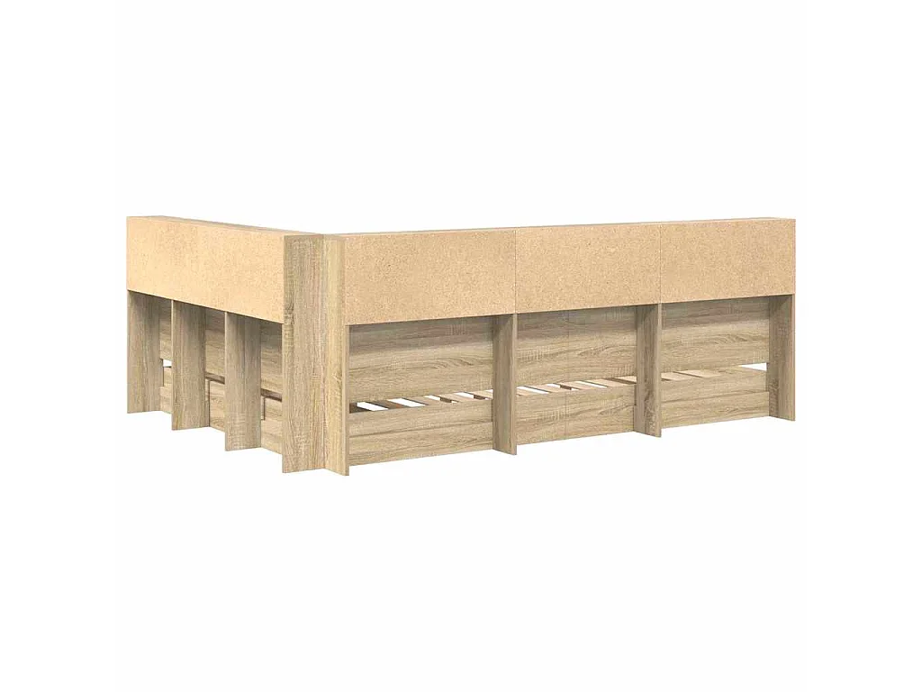 Letto Libreria rovere sonoma 160 x 200 cm Legno ingegnerizzato