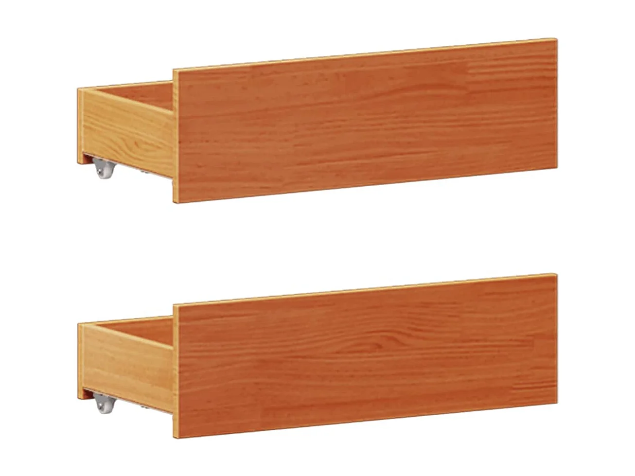 Massivholzbett mit Regal ohne Matratze Wachsbraun 200x200 cm