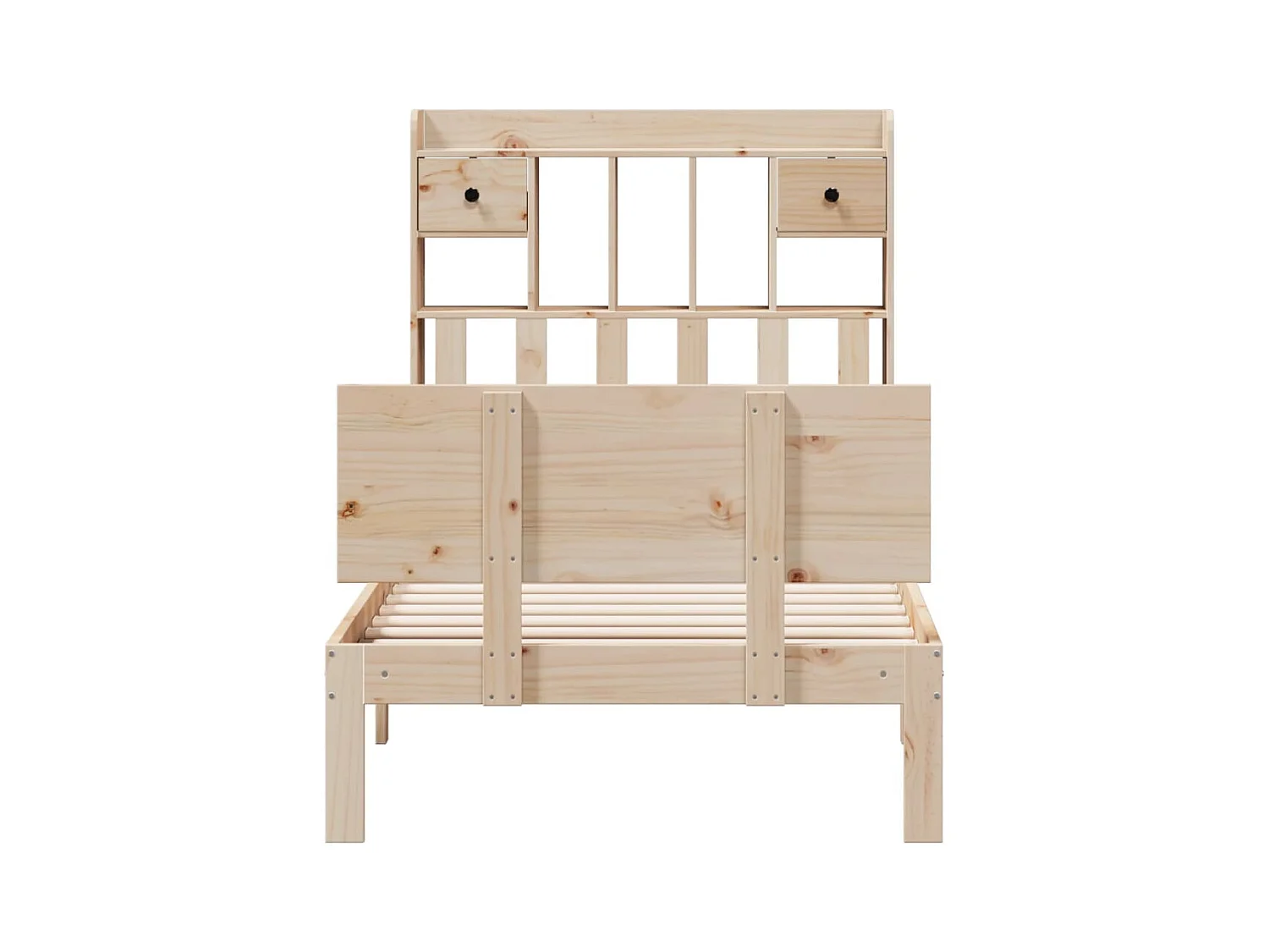 Lit bibliothèque sans matelas 90x190 cm bois de pin massif