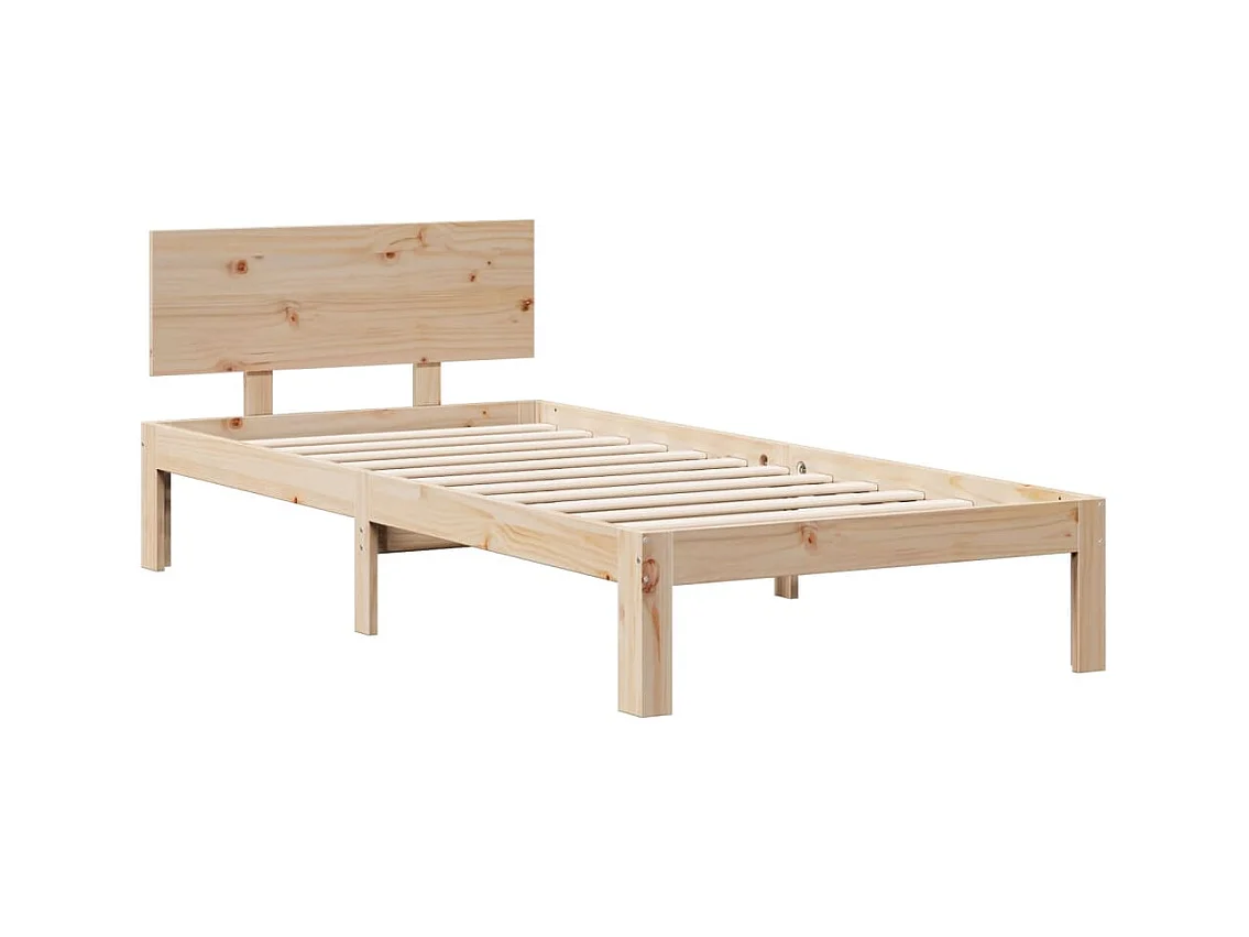 Lit bibliothèque sans matelas 90x190 cm bois de pin massif