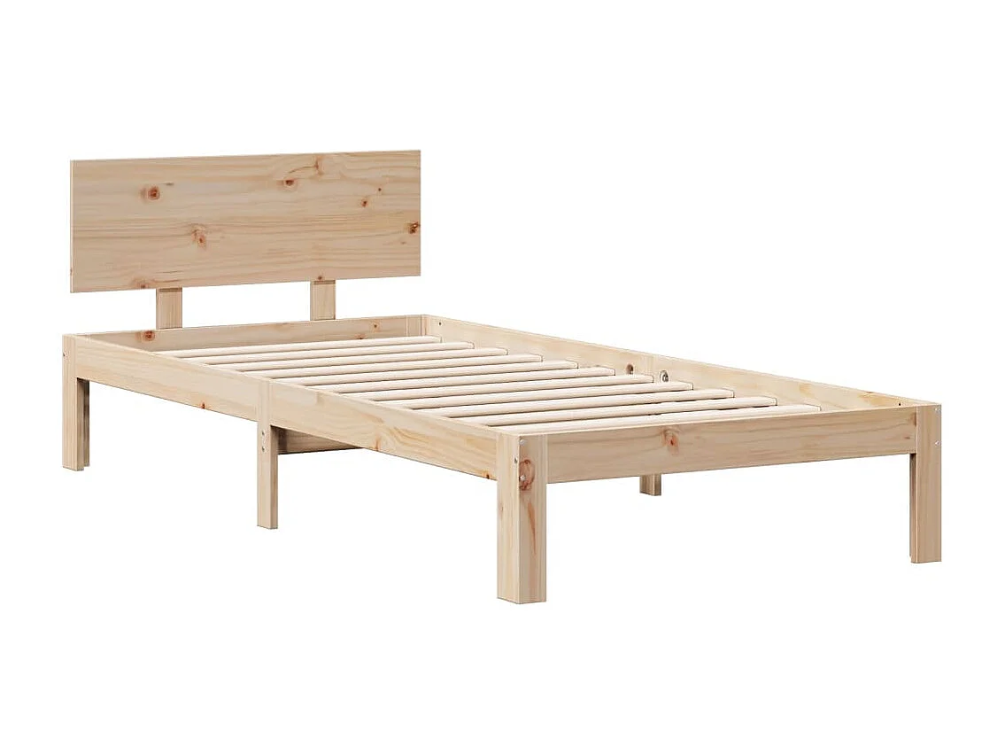 Letto Libreria senza Materasso 90x190 cm Legno Massello Pino