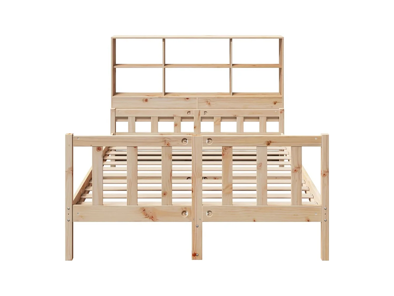 Lit bibliothèque sans matelas 160x200 cm bois massif de pin