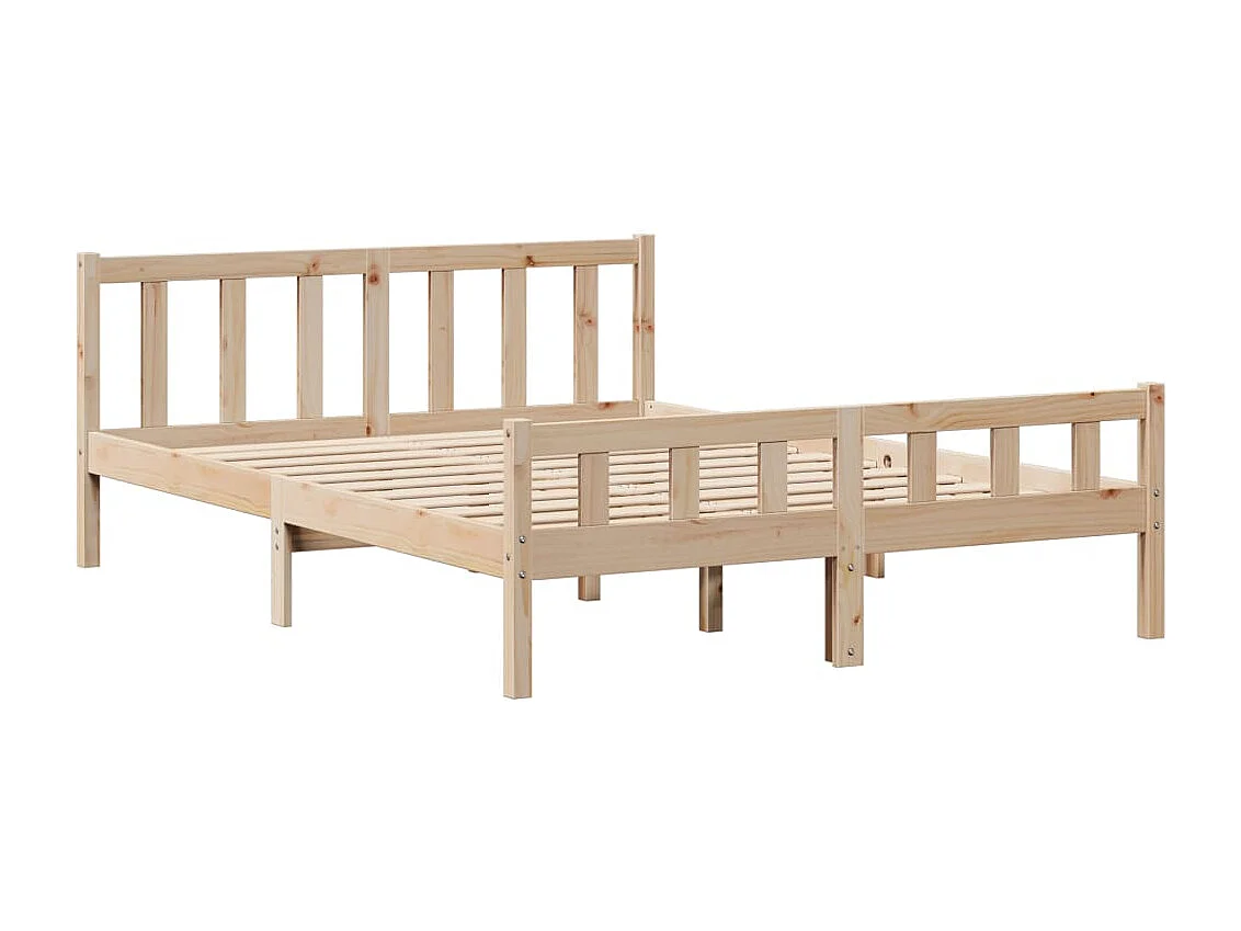 Lit bibliothèque sans matelas 160x200 cm bois massif de pin
