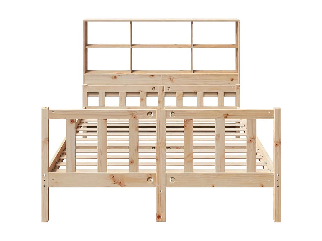 Bed met boekenkast zonder matras massief grenenhout 160x200 cm