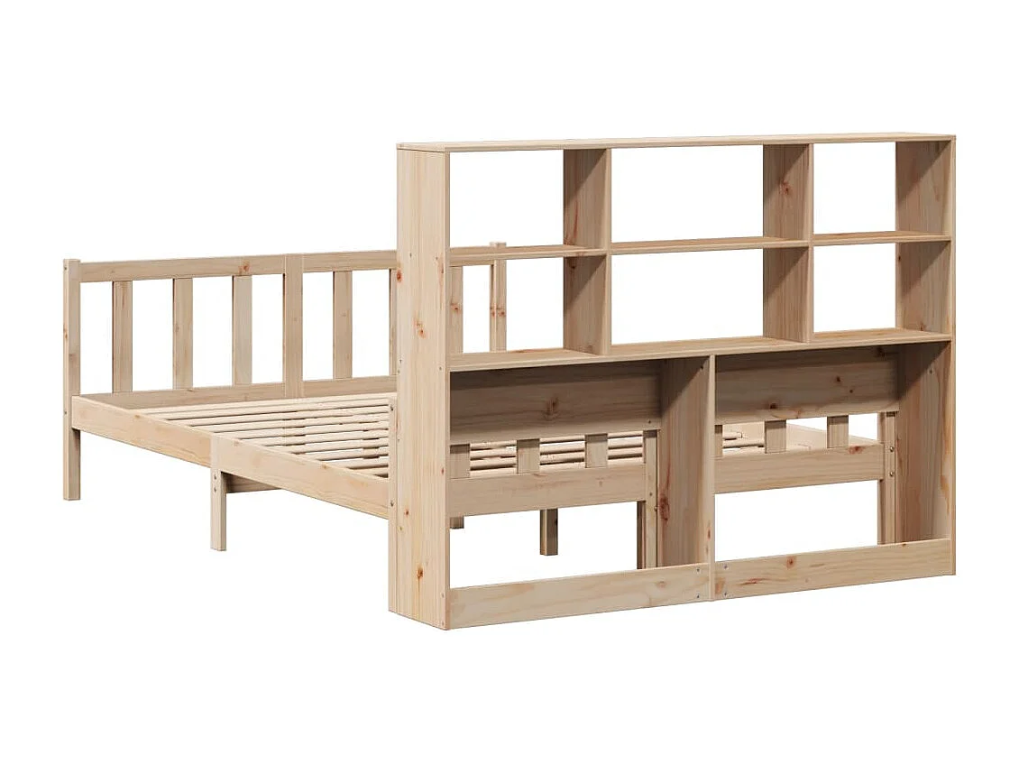 Bed met boekenkast zonder matras massief grenenhout 160x200 cm