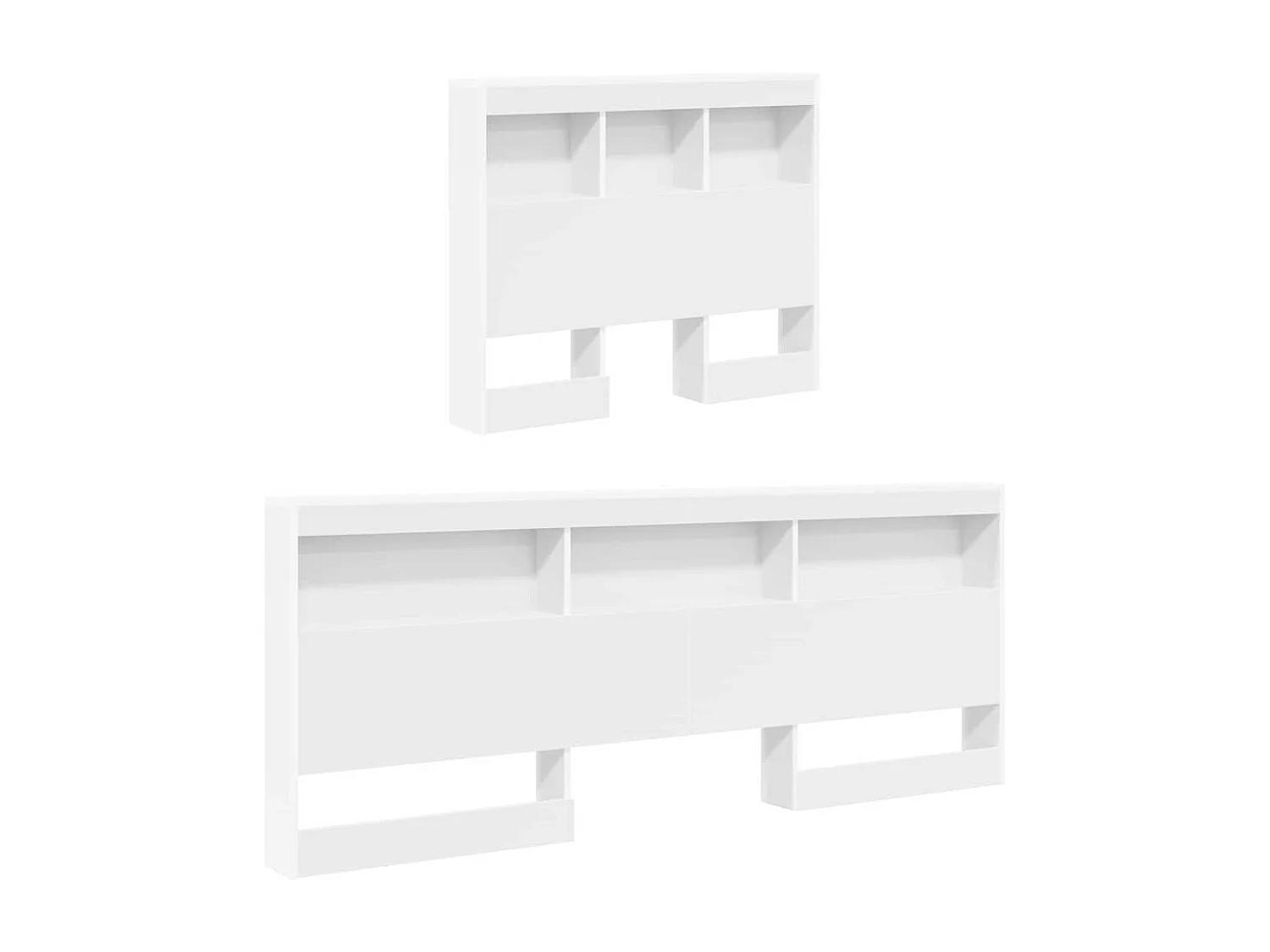 Bücherregal Bett mit Kopfteil Weiß 90 x 190 cm Holzwerkstoff