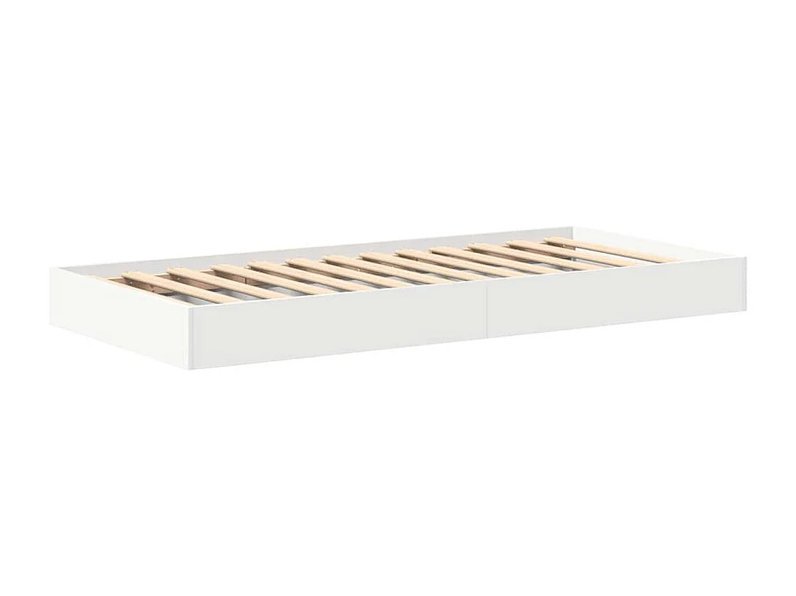 Bücherregal Bett mit Kopfteil Weiß 90 x 190 cm Holzwerkstoff