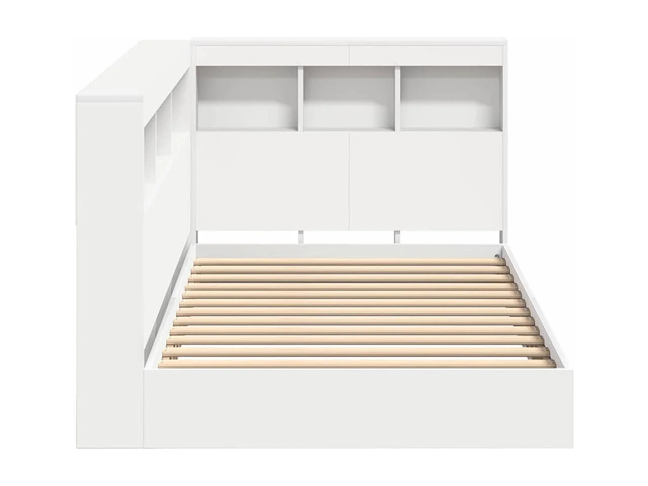 Bücherregal Bett mit Kopfteil Weiß 90 x 190 cm Holzwerkstoff