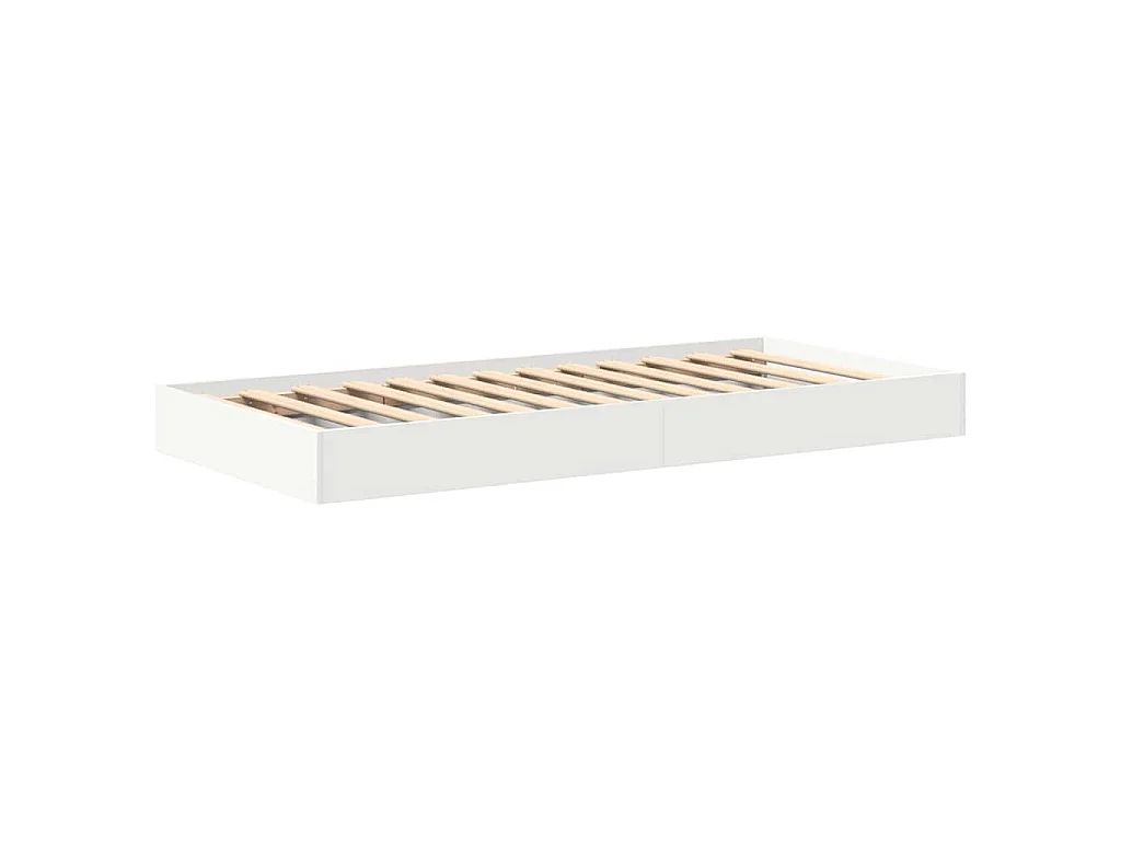 Bücherregal-Bett mit Kopfteil Weiß 90 x 190 cm Holzwerkstoff